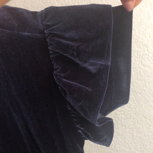 Madewell Velvet Ruffle Sleeve Top Navy Size S - Picture 4 of 7